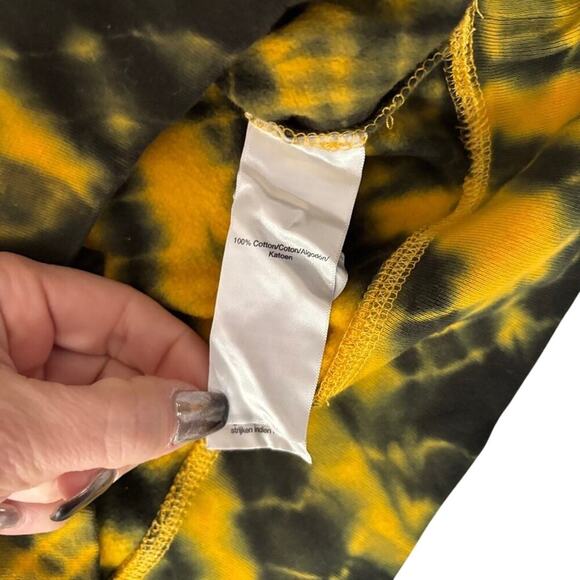 DKNY Sport Yellow Black Tie-Dye Logo Sweatshirt Small NWT - Picture 9 of 9